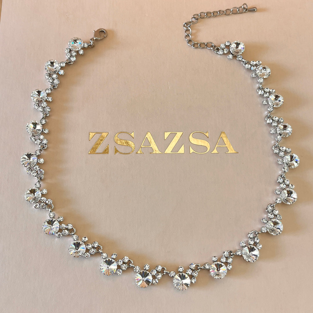 Swarovski crystal white gold plated necklace