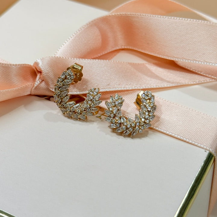 Marquise Sterling silver gold plated earrings