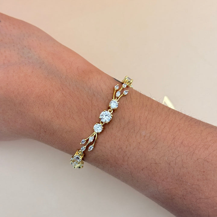 Teardrop zircone gold plated set