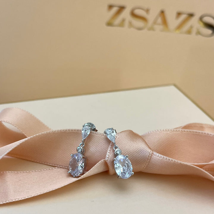 Silver zircone earrings