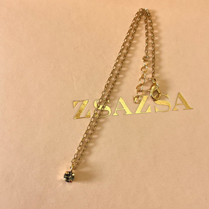 Grey round preciosa crystal pendant