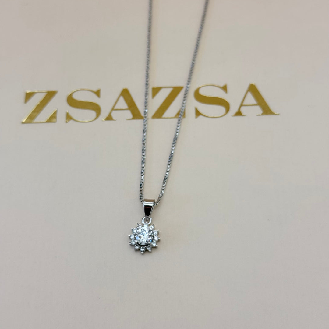 Dainty zircone sterling silver set