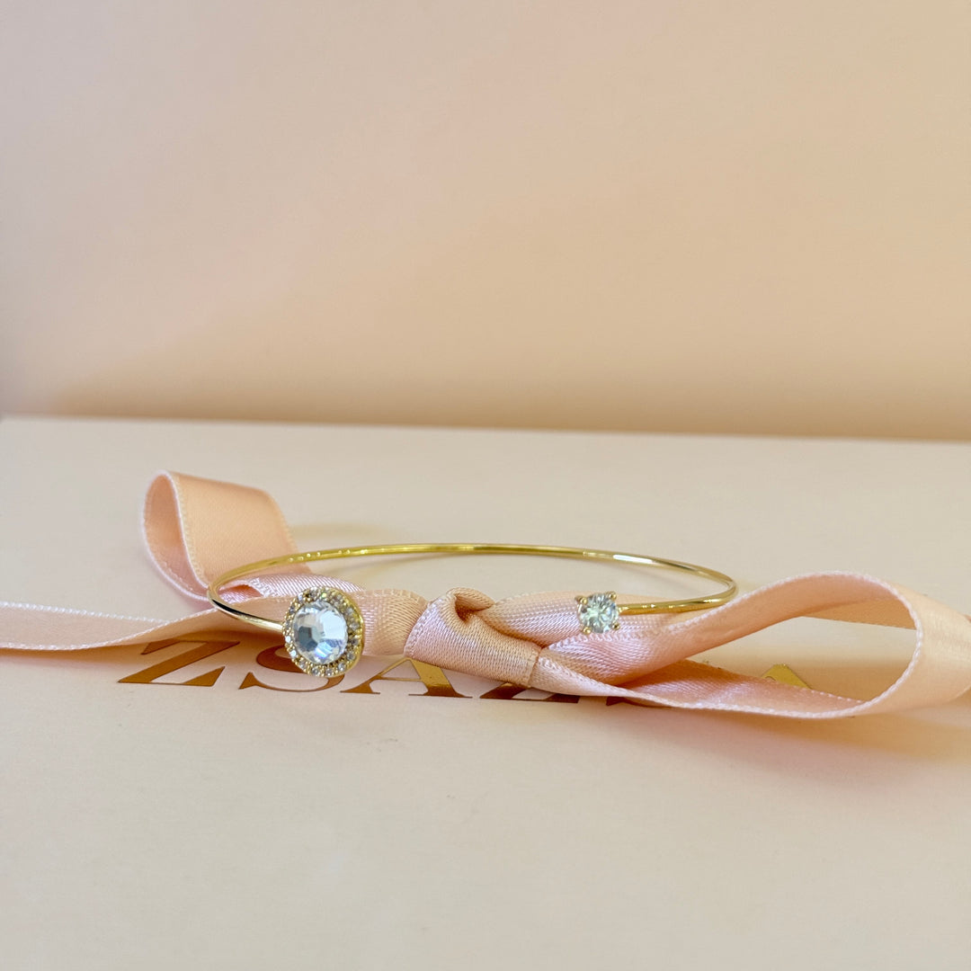 Zircone dainty gold plated bangle
