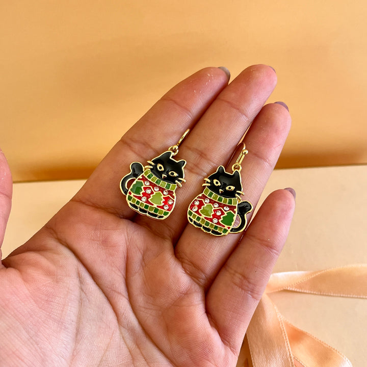 Green Christmas cat hooks