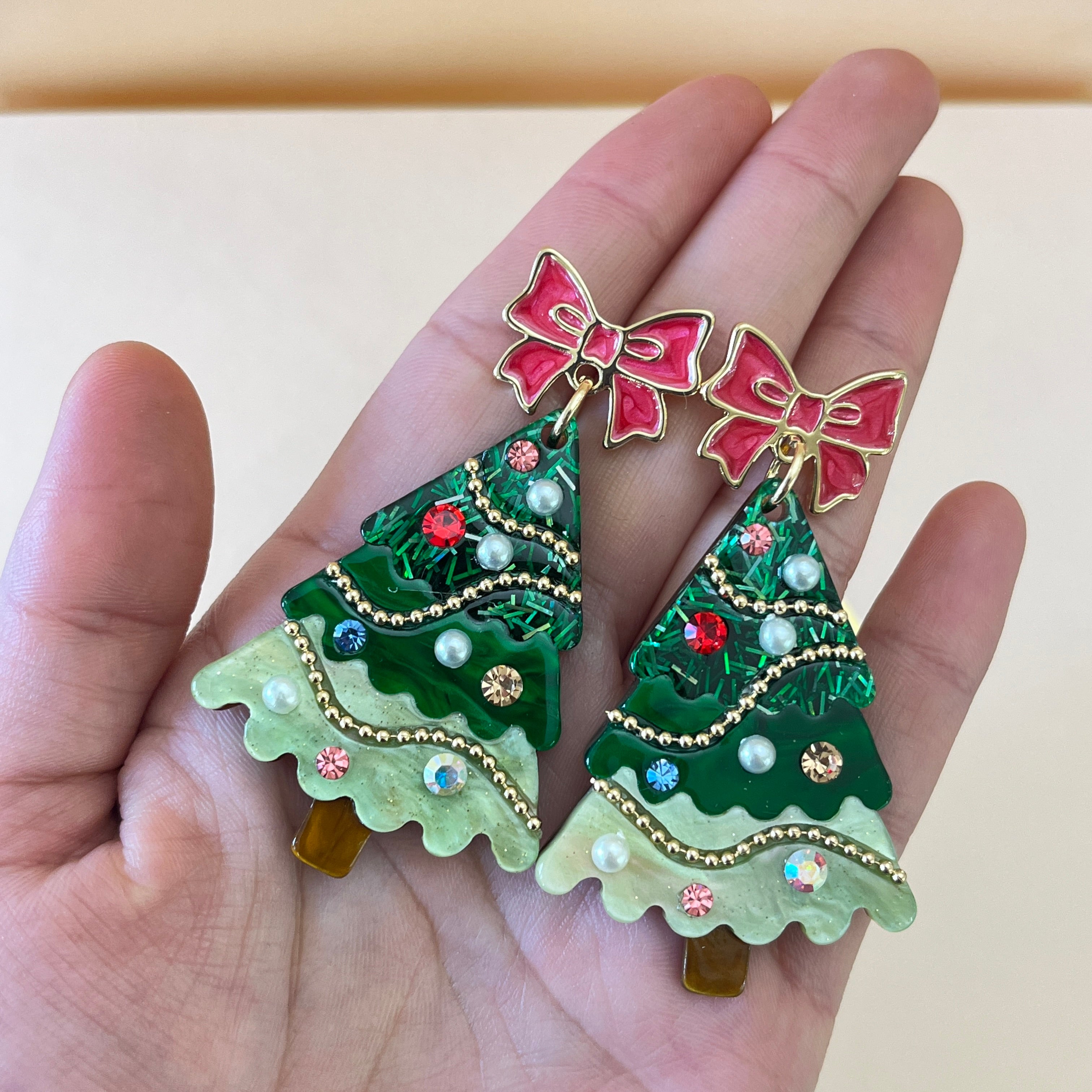 Christmas tree earrings