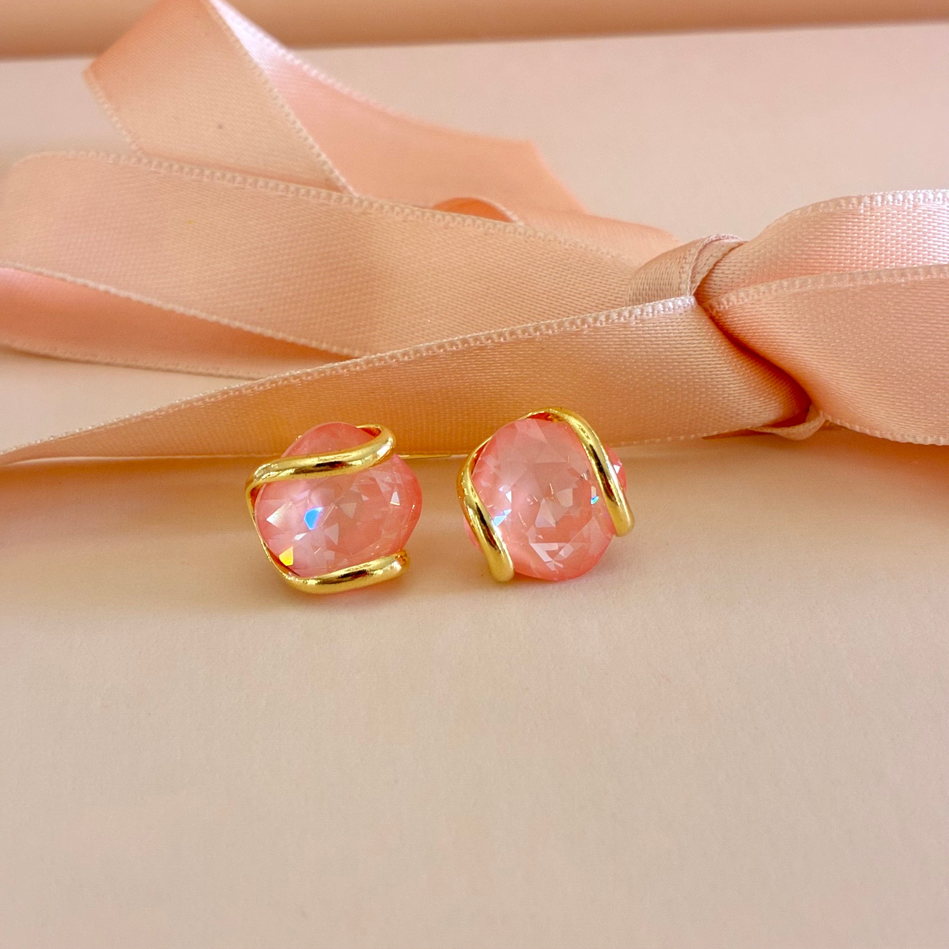 Murano Peach pendant gold plated set