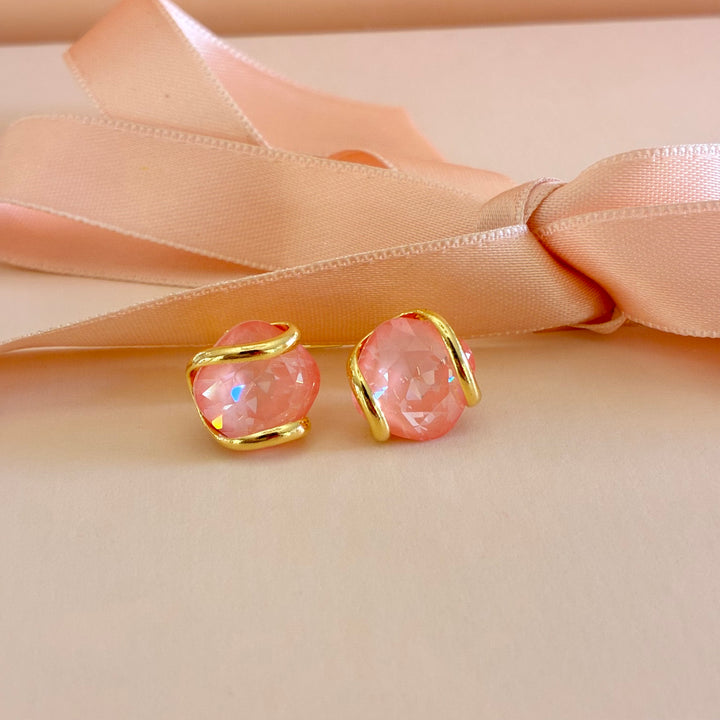 Murano Peach pendant gold plated set