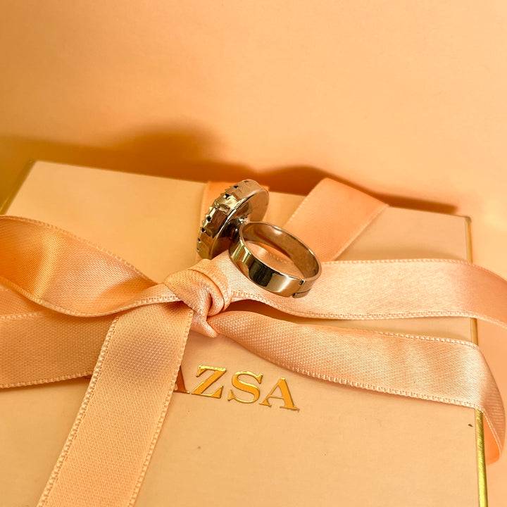 Swarovski crystals oval white gold plated ring