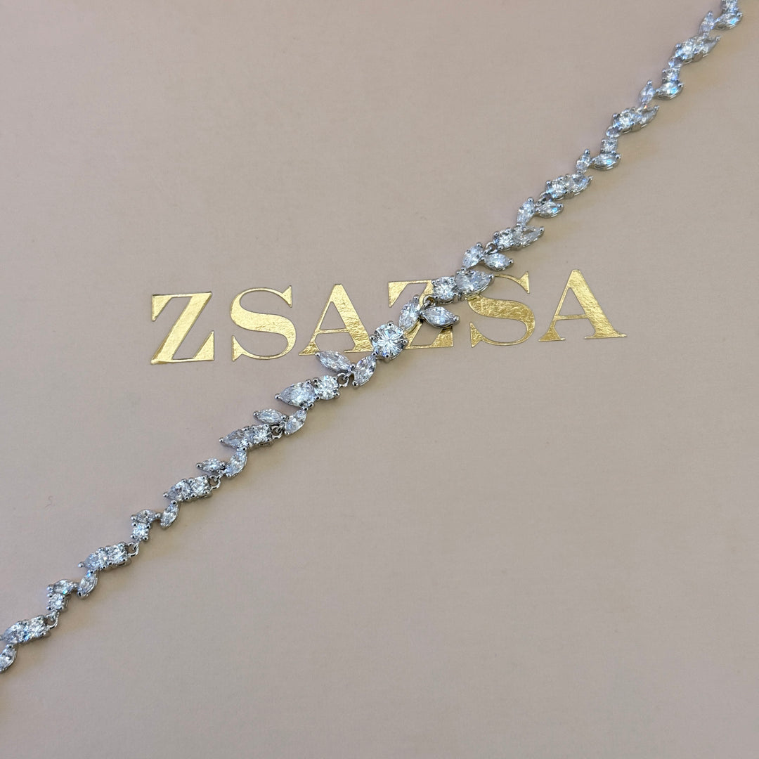 Marquise zircone silver set