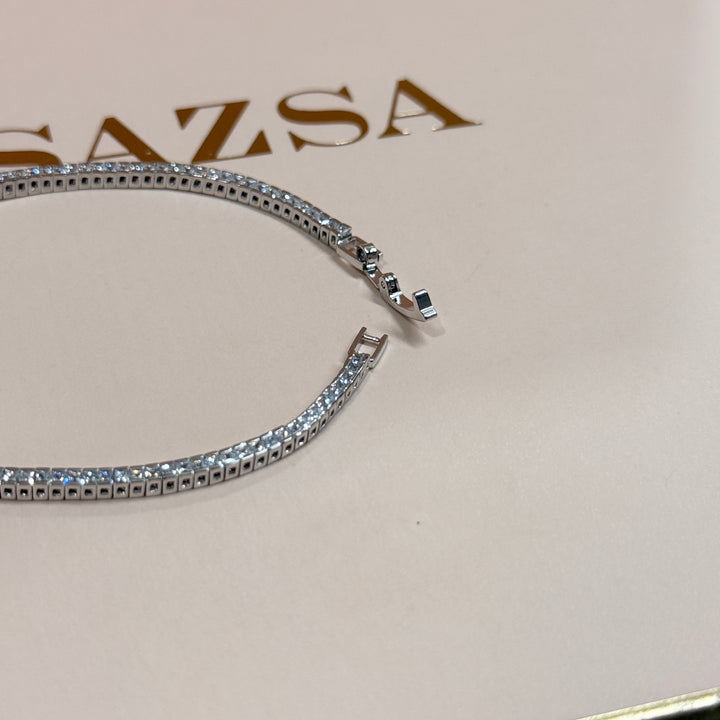 Oval zircone silver bracelet