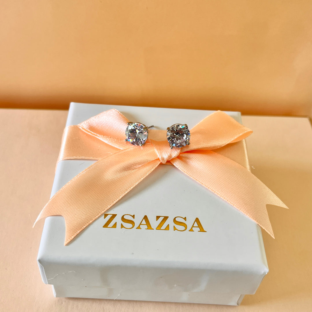 Solitaire zircone white gold plated set