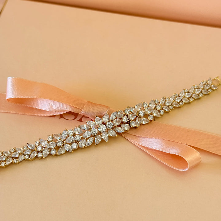 Zircone chunky marquise gold plated bracelet