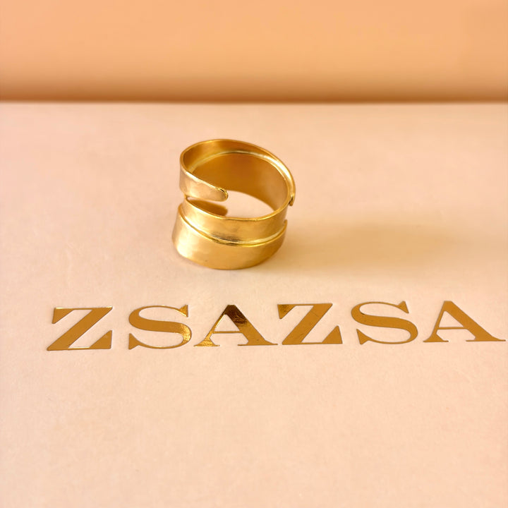 Handmade Ribbon  Ring | Gold Plated | ZsaZsa