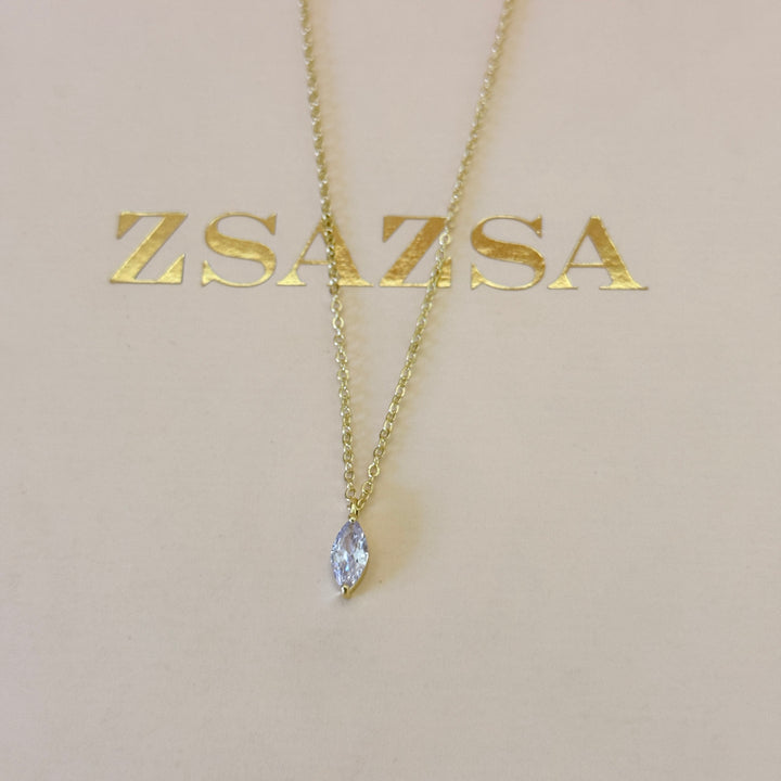 Zircone dainty marquise gold plated pendant