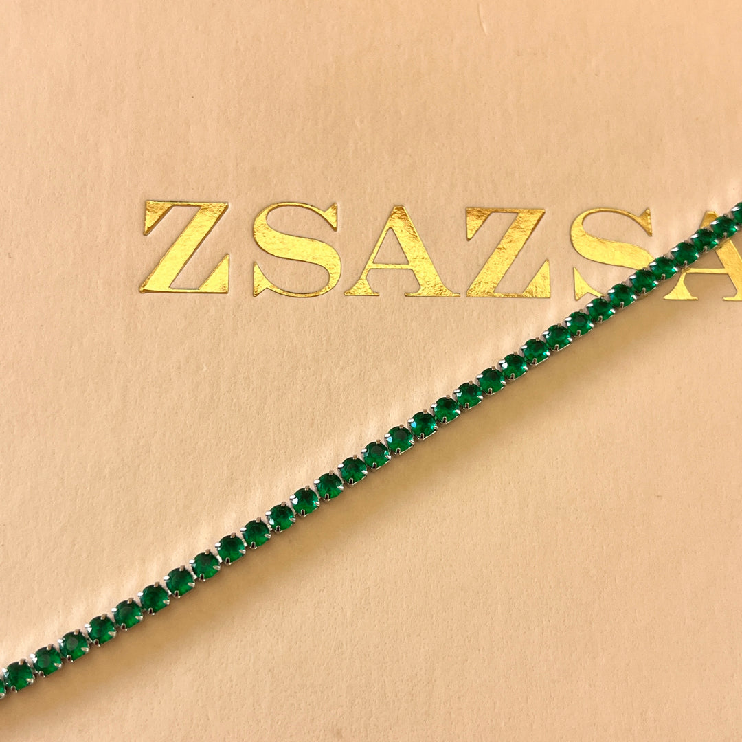Dark green zircone bracelet