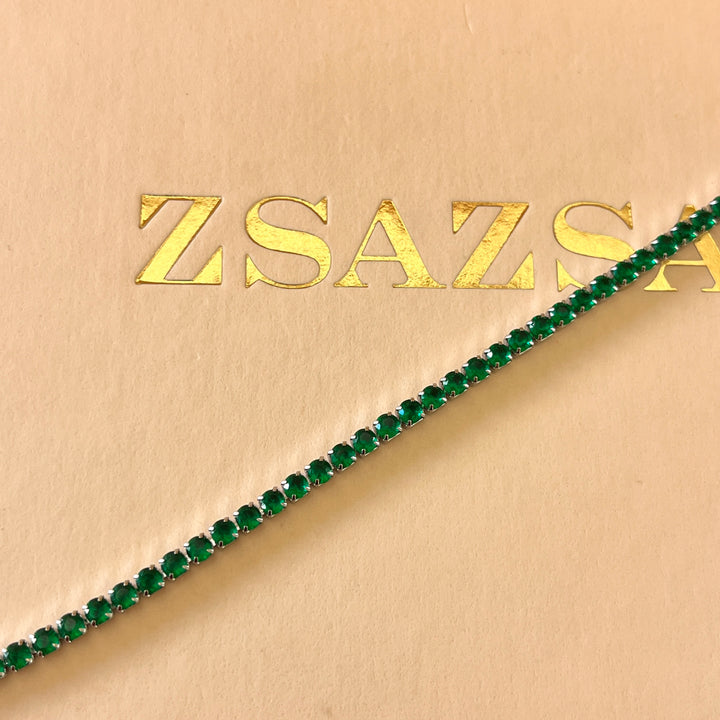 Dark green zircone bracelet