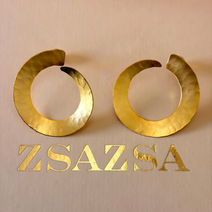 Handmade Overlapping Circle Gold Earrings | Gold Plated | ZsaZsa