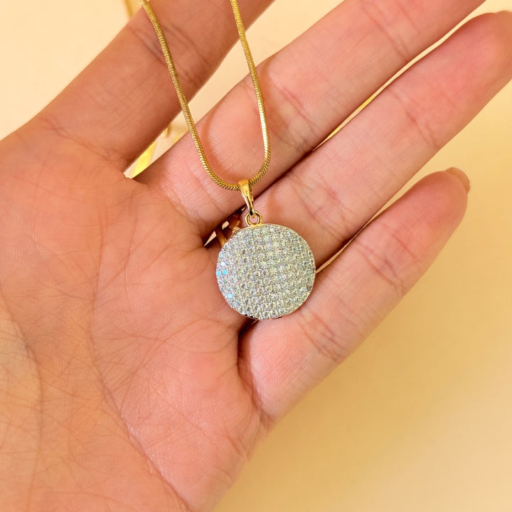 Round zircone gold and silver plated set