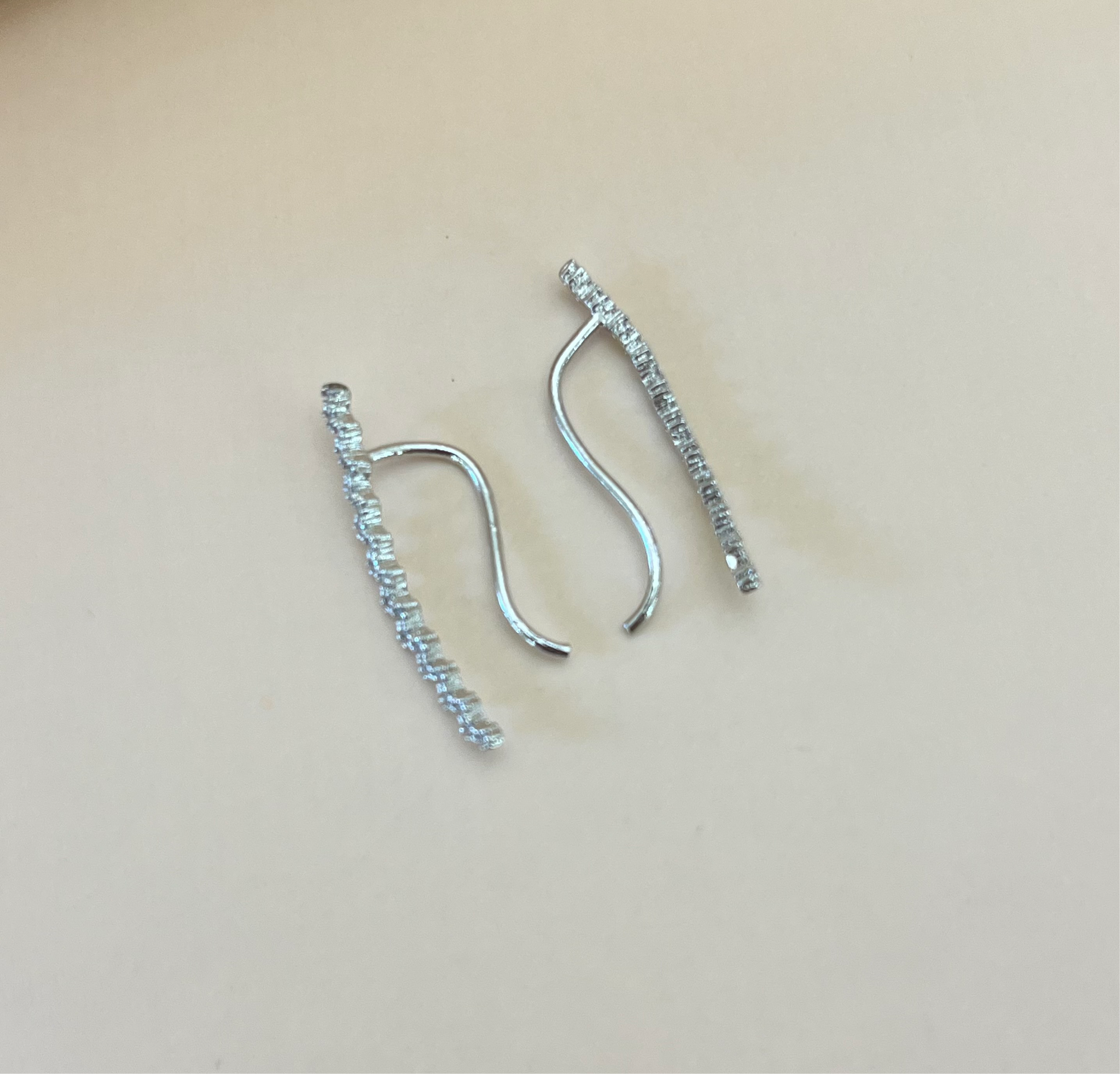 Silver zircone hooks