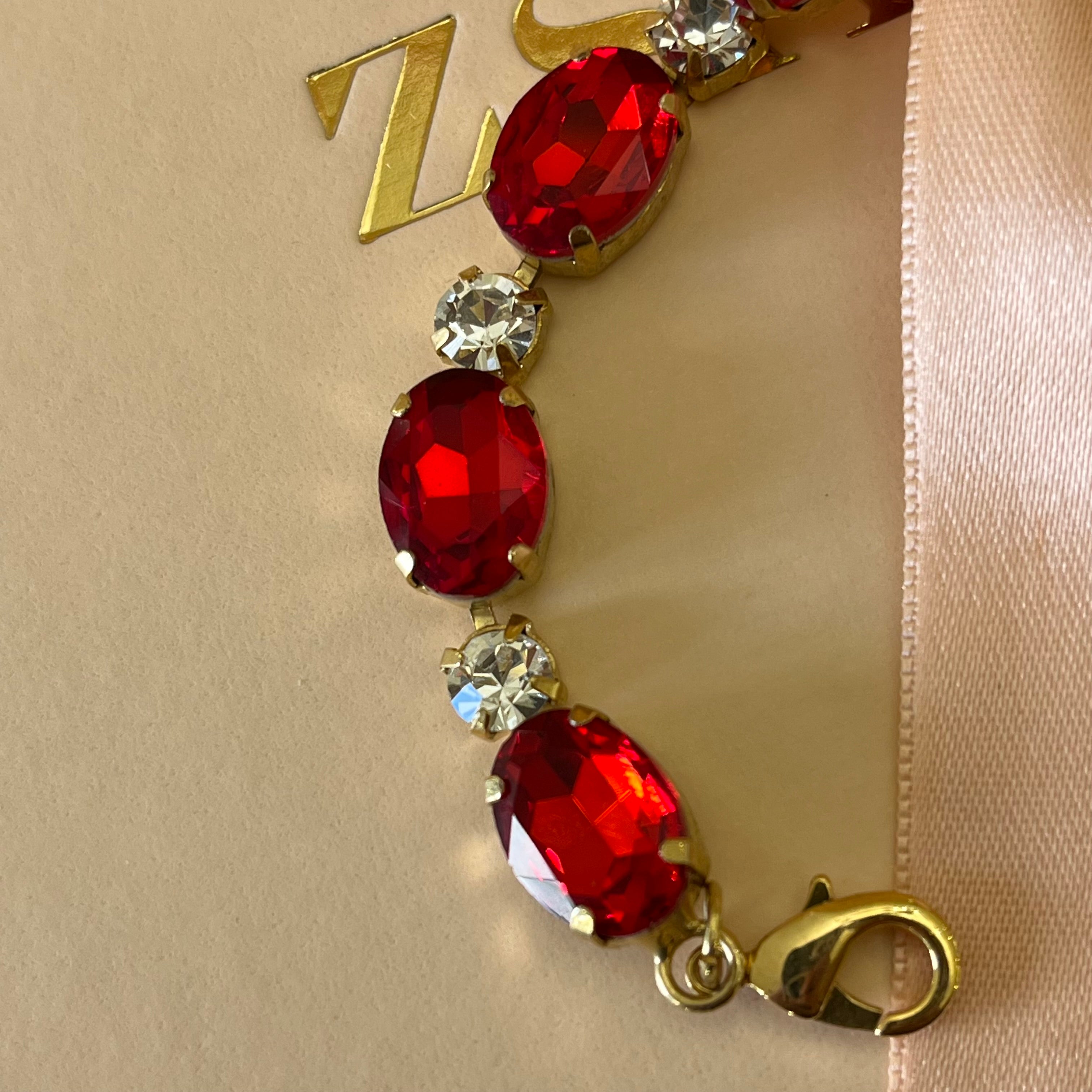 Red Swarovski Crystals Bracelet