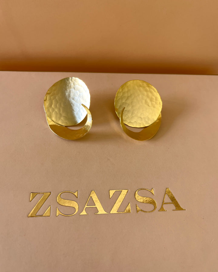 Gold handmade studs
