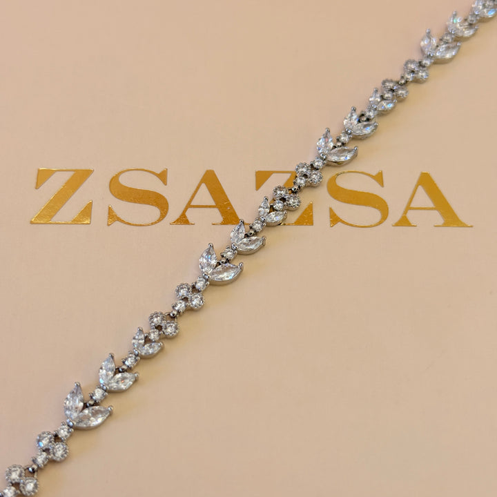 Dainty Marquise zircone silver bracelet