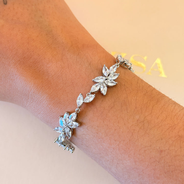 Marquise zircone silver bracelet