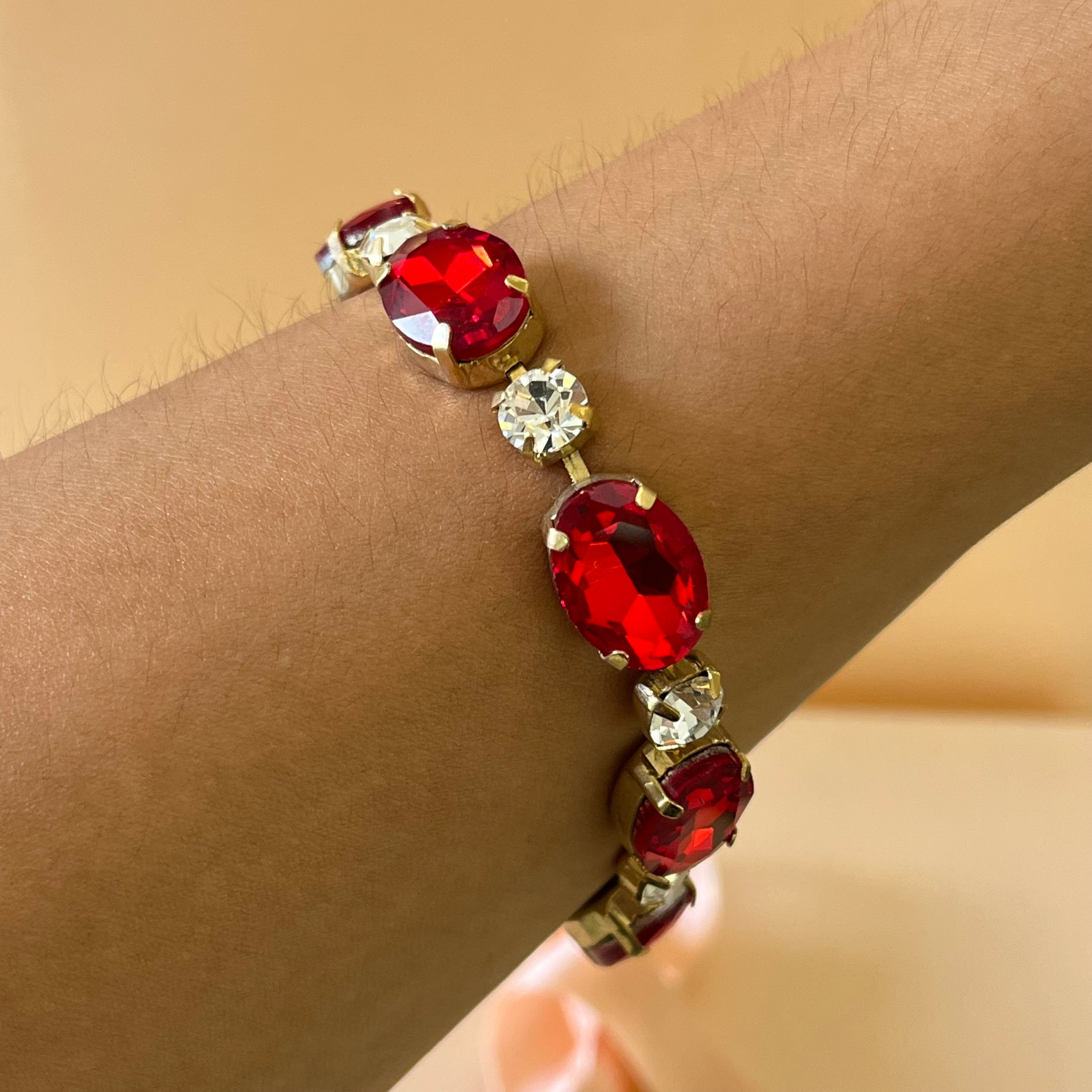 Red Swarovski Crystals Bracelet