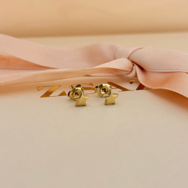 Dainty gold plated stars earrings