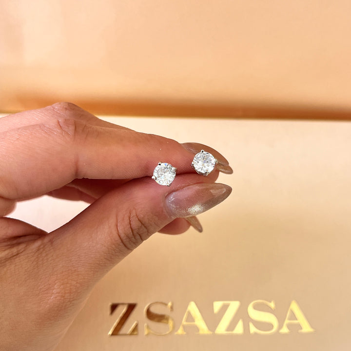 Statement white gold plated set