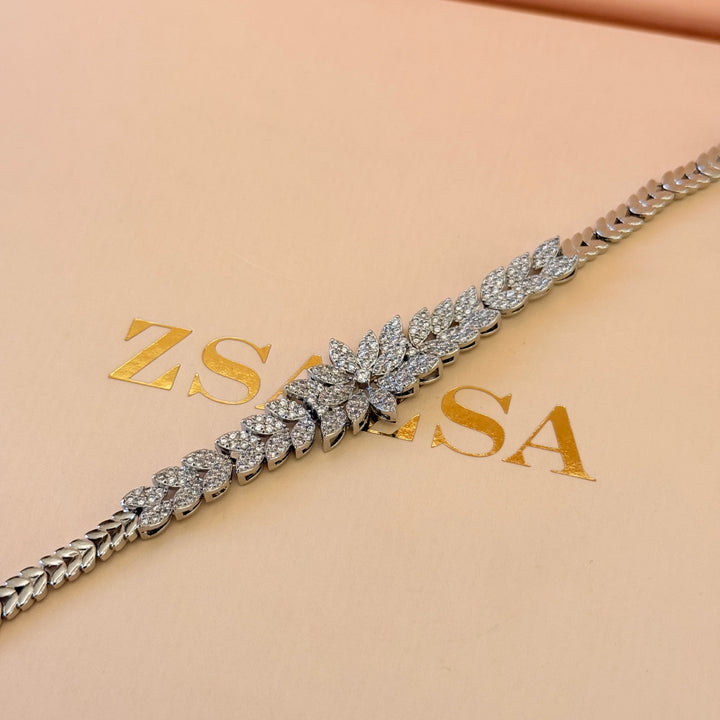 Marquise zircone silver bracelet