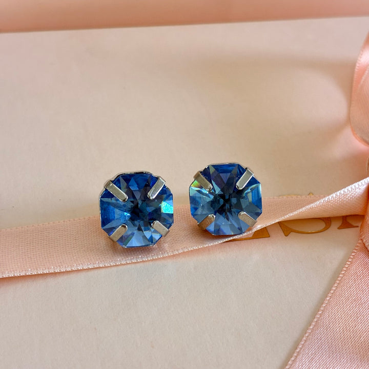 Light blue preciosa crystals studs