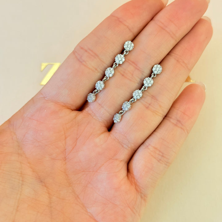 Dainty flowers sterling silver earrings