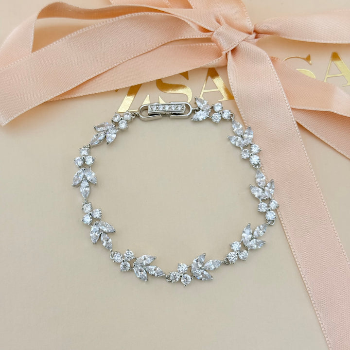 Marquise zircone silver earrings and bracelet