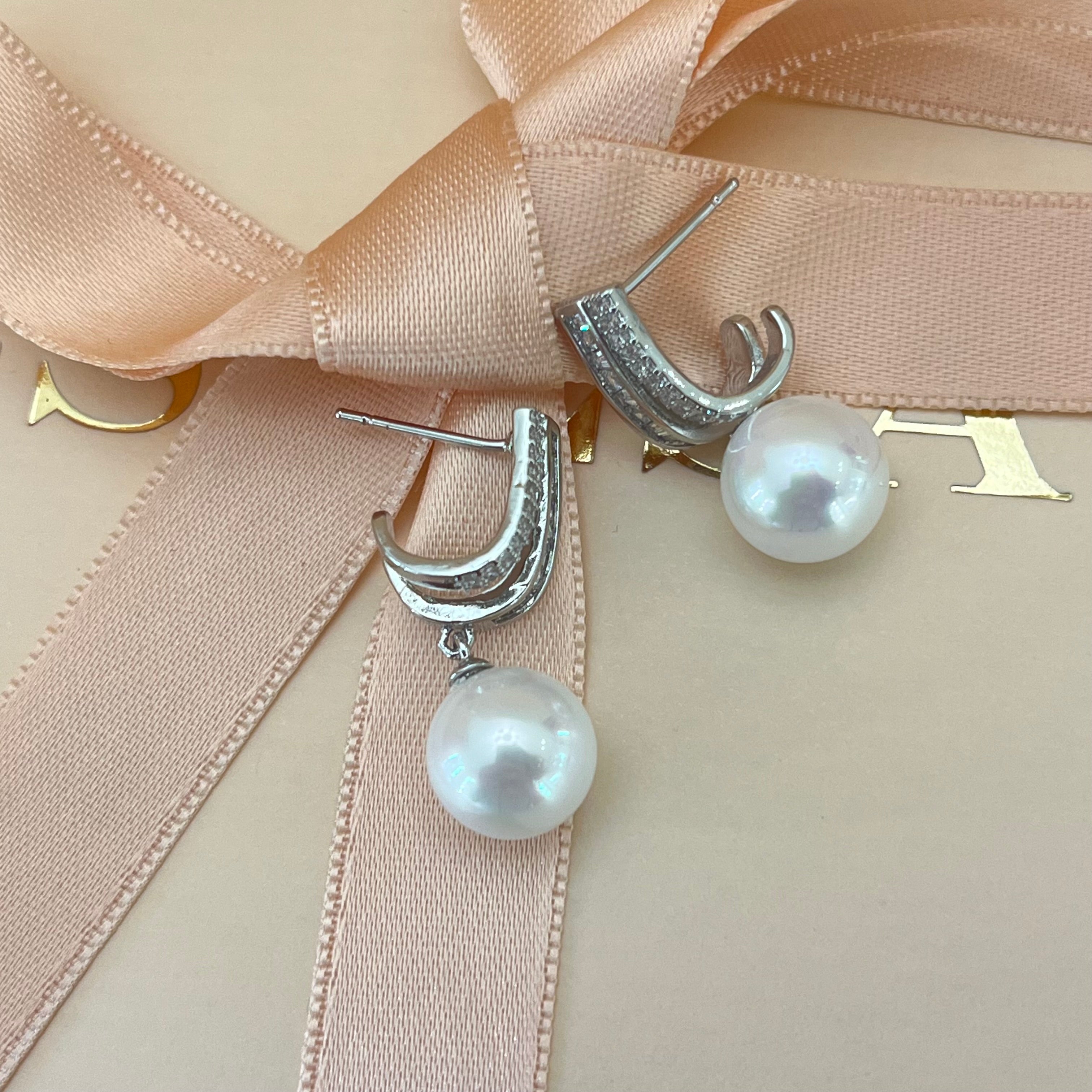 Zircone & pearls earrings