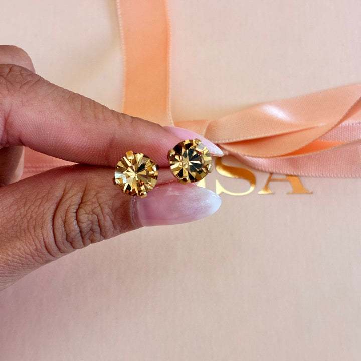 Bronze Swarovski crystals studs