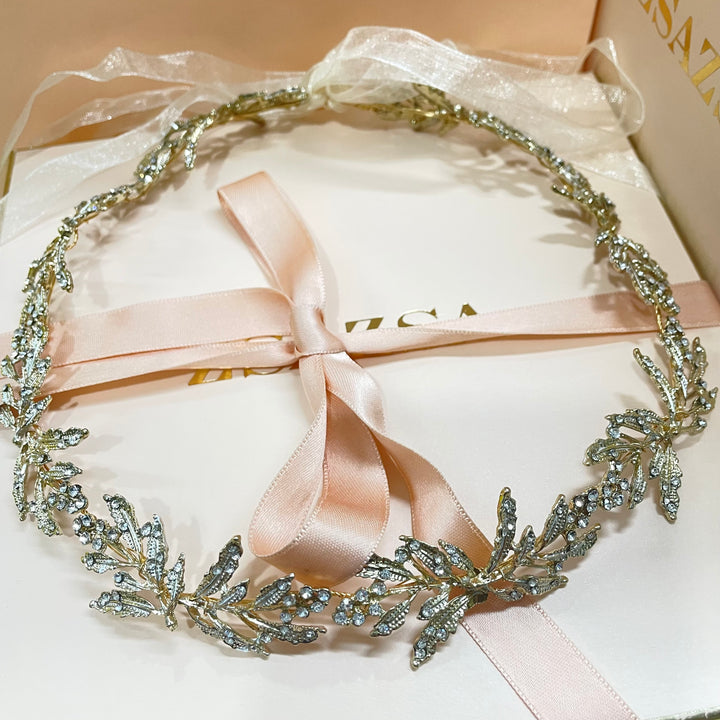 Gold Leafy vine headpiece