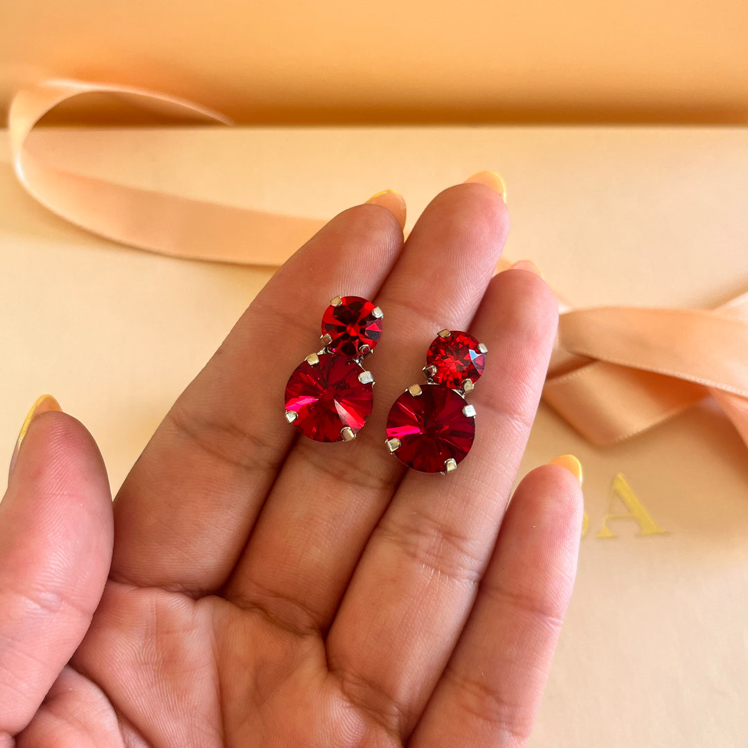 Red Swarovski Crystal studs