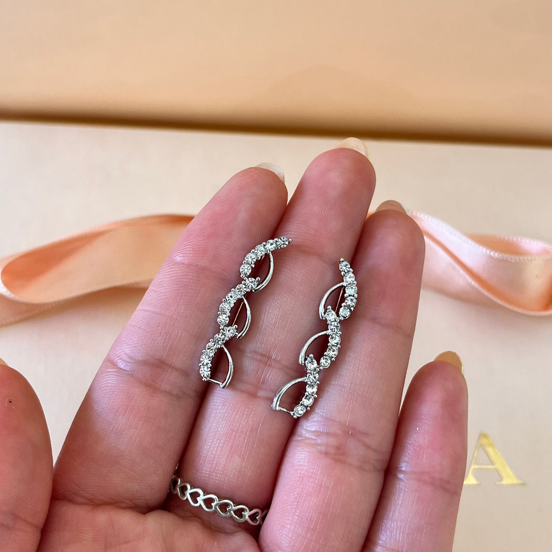 Swarovski crystals and white gold plated earrings and bracelet