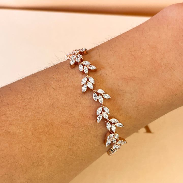 Marquise zircone rose gold plated bracelet