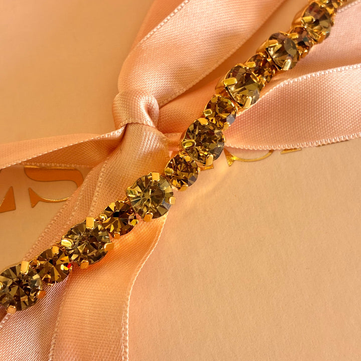 Bronze Swarovski crystals bracelet