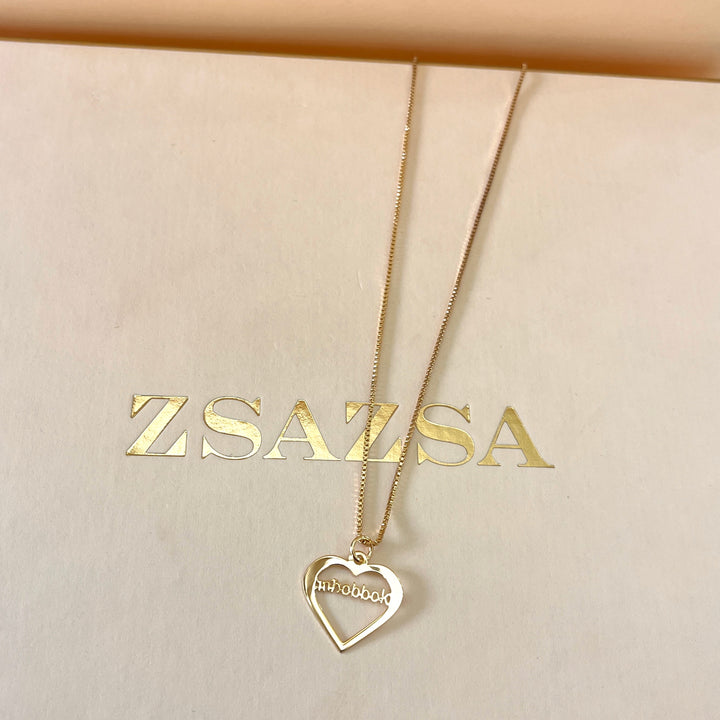 Inħobbok heart gold plated necklace