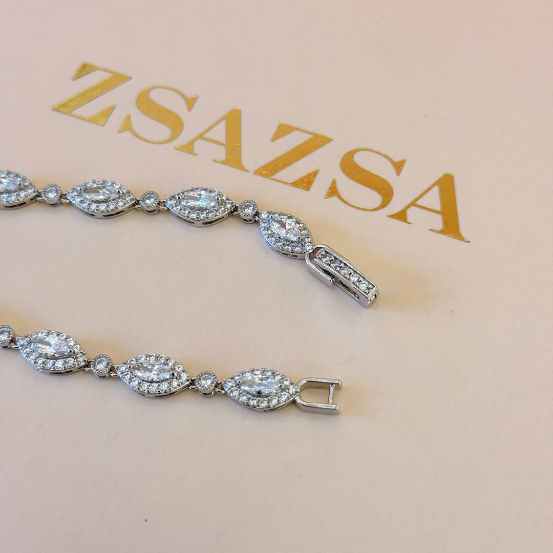 Marquise zircone silver bracelet