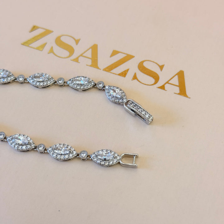 Marquise zircone silver bracelet