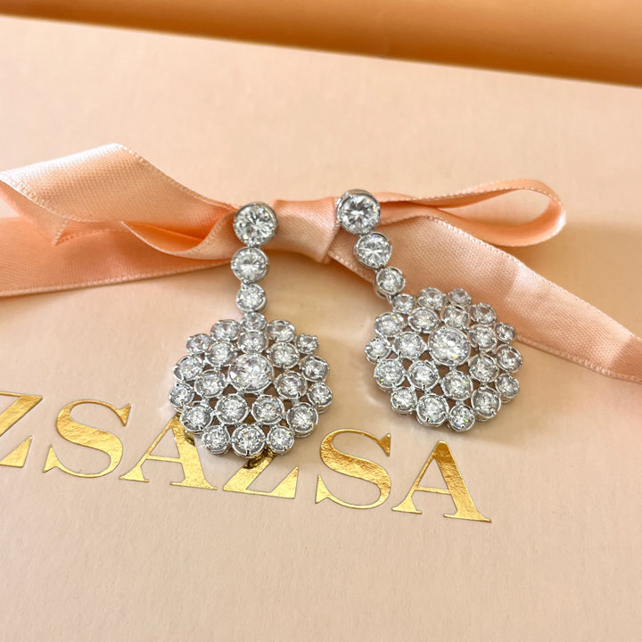 Statement white gold plated set