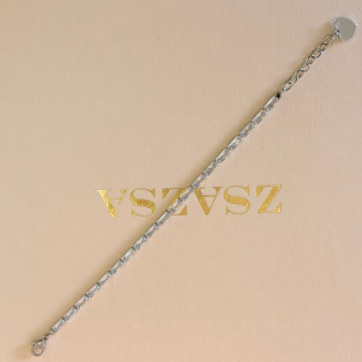 Rectangular dainty zircone stainless steel bracelet