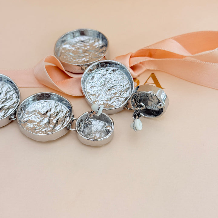 Plain chunky long texture silver clip on earrings