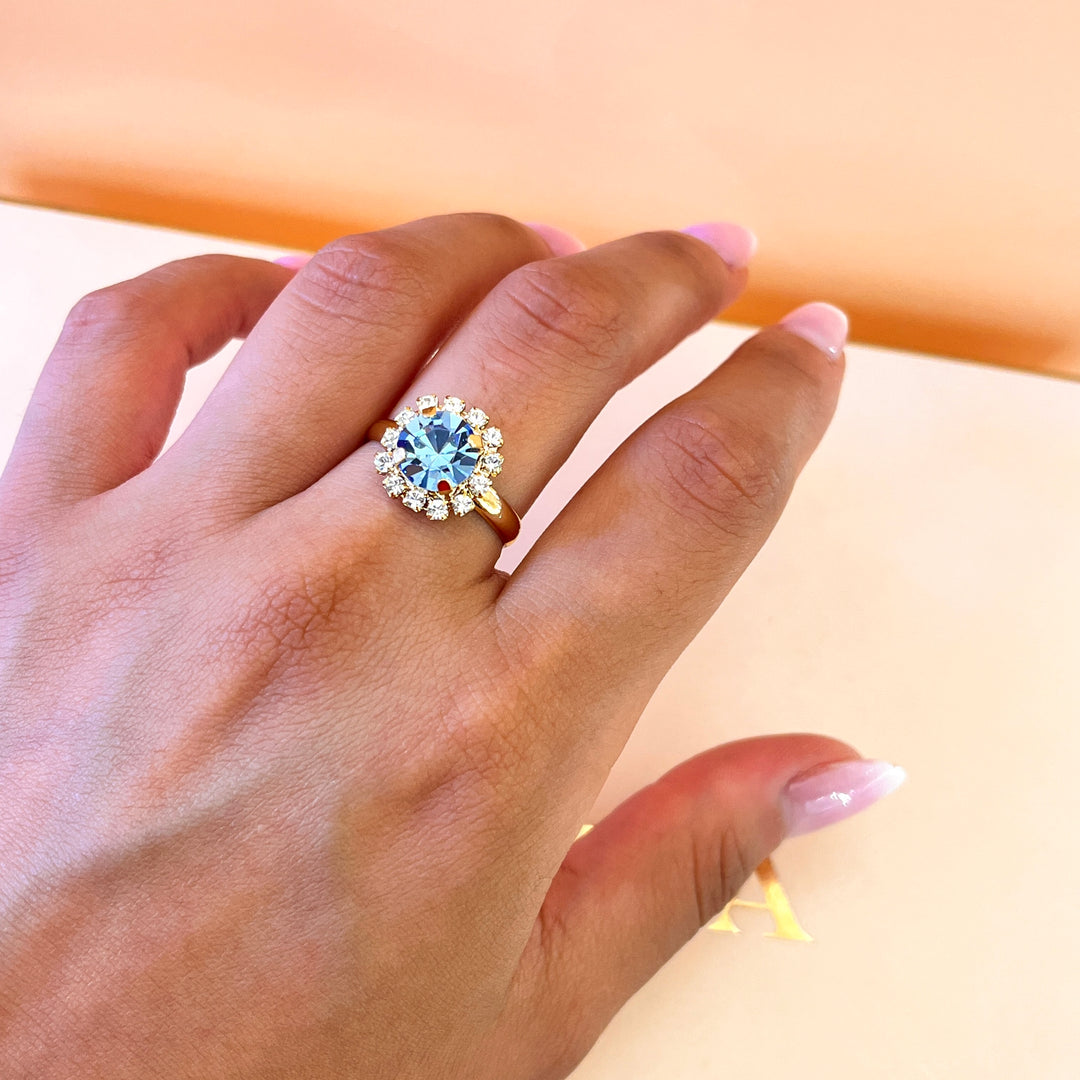 Light blue Swarovski crystals set