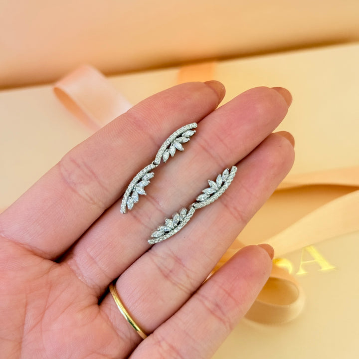 Marquise zircone silver choker set