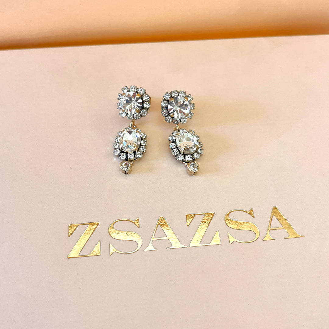 Swarovski crystals flower gold plated set